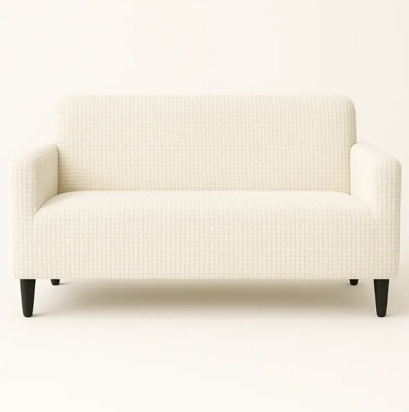 Sofa cover for two seats cream Slavich Stretch Jacquard
