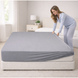 Fitted sheet, gray satin stripe lux 80x190