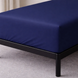 Fitted sheet blue Satin-Lux, plain, 100% cotton, 80x190 cm