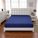 Fitted sheet blue Satin-Lux, plain, 100% cotton, 80x190 cm