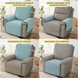 Set of armrest covers for a single chair made of furniture velour, sky blue, 56x56 cm - 2 pcs.