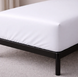 Fitted sheet white Satin-Lux, plain, 100% cotton, 80x190