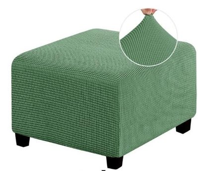 Чехол на стул-пуф прямоугольный зелений трикотаж-жаккард S 88946 фото