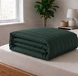 Satin stripe emerald duvet cover with wrap-around design, 150*210 cm