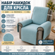 Complete set of covers for a single armchair made of furniture velour, color sky blue