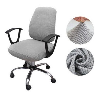 Сірий чохол для комп'ютерного крісла (спинка + сидіння) Slavich 87430 фото