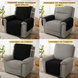 Set of armrest covers for a single chair made of furniture velour, black 56x56 - 2 pcs.