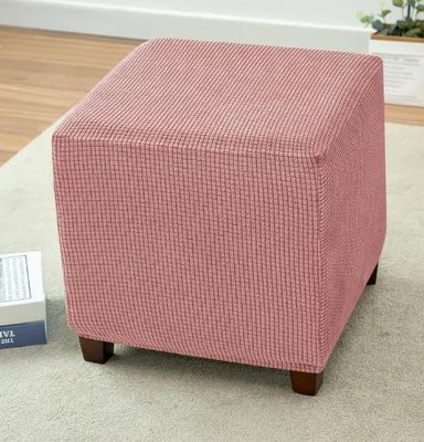 Чехол на стул-пуф прямоугольный рожевий трикотаж-жаккард S 88952 фото