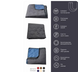 Duet double-sided quilted, waterproof bedspread - graphite / blue 130x210