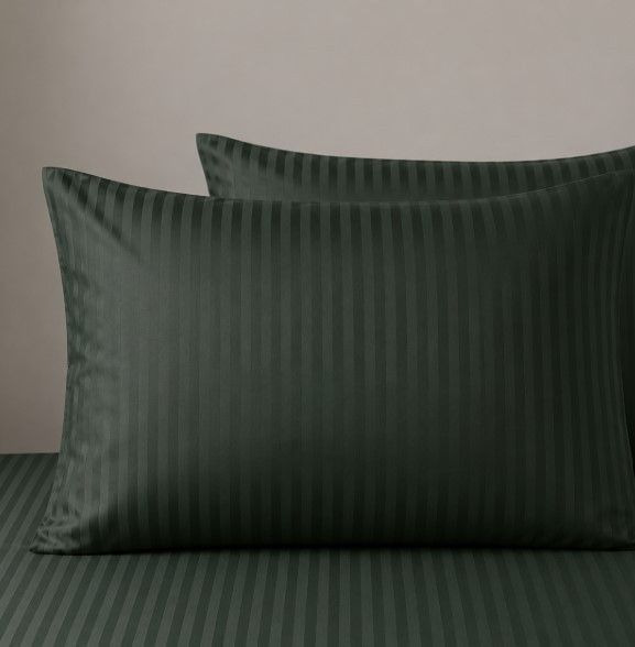 Pillowcase stripe satin emerald scent 40x60