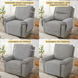 Set of armrest covers for a single chair made of furniture velour, light gray color 56x56 - 2 pcs.