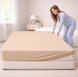 Fitted sheet, beige satin stripe lux 80x190