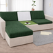 Elastic green cover for sofa backs and seats made of furniture velour 60х60