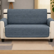 Set of armrest covers for a double sofa made of furniture velour, anthracite color 56x56 - 2 pcs.