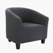 Furniture cover for a chair with a rounded back Slavich made of graphite jacquard jersey 70x70