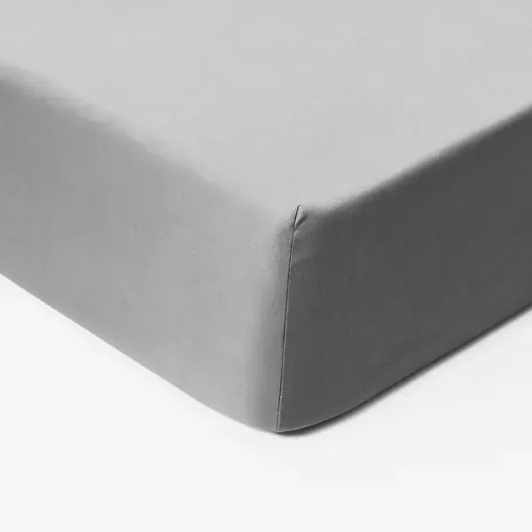 Fitted sheet, gray plain satin lux 80x190
