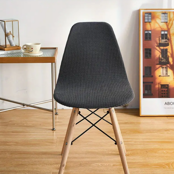 Scandinavian chair cover graphite jacquard jersey