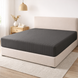 Fitted sheet color graphite satin stripe lux 80x190