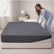 Fitted sheet color graphite satin stripe lux 80x190