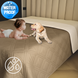 Waterproof Reversible Quilted Bedspread cappuccino with blush pink, 50x80