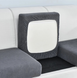 Elastic graphite cover for sofa backs and seats made of jacquard knitwear 60х60