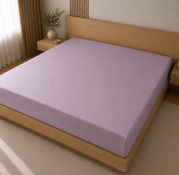 Простынь сатин страйп сухая роза на резинке 80*190 93228 фото